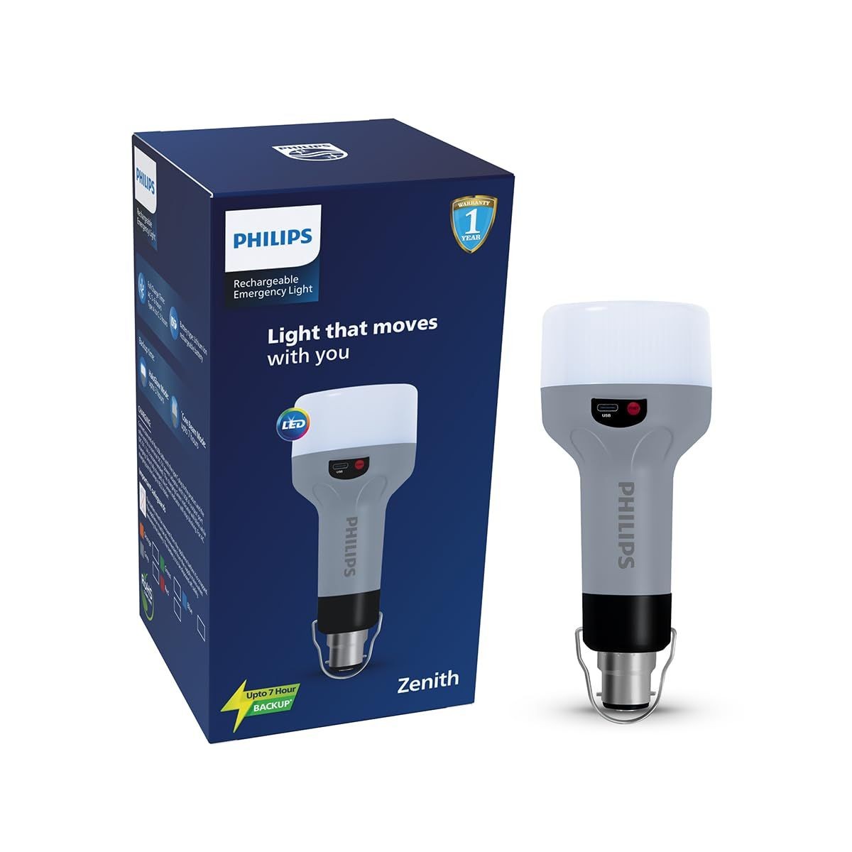 PHILIPS Zenith 9W Portable Emergency Torch Light