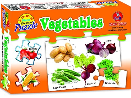 SMART PICKS Educational Transport Vehicle Puzzle for Kids, Includes 8-14 Pieces of Fun Puzzle (Vegetables)