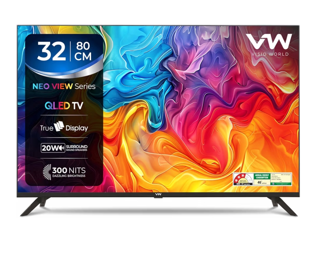 VW 80 cm (32 inches) Smartchoice Frameless Series HD Ready QLED TV VW32MAX