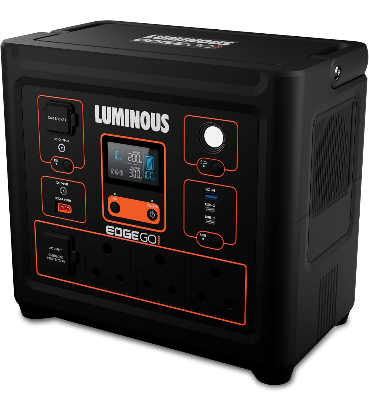 Luminous Edge GO P1000 Portable Power Station | 800W Output | 576 Wh | Fast Charging | Powers Multiple Devices | For Campers, Outdoor Shoot, Travel, Outdoor Parties, & Home Back-up | 5 Year Warranty