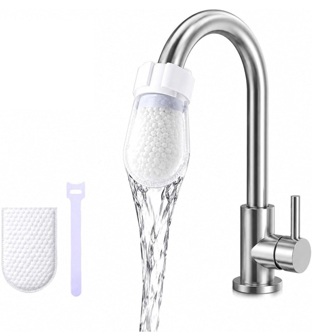 Sink Faucet Water Filter Cotton Pads with Cable Ties (20 Pcs) Disposable tap filter mesh pack designed for everyday rust and dirt filtration