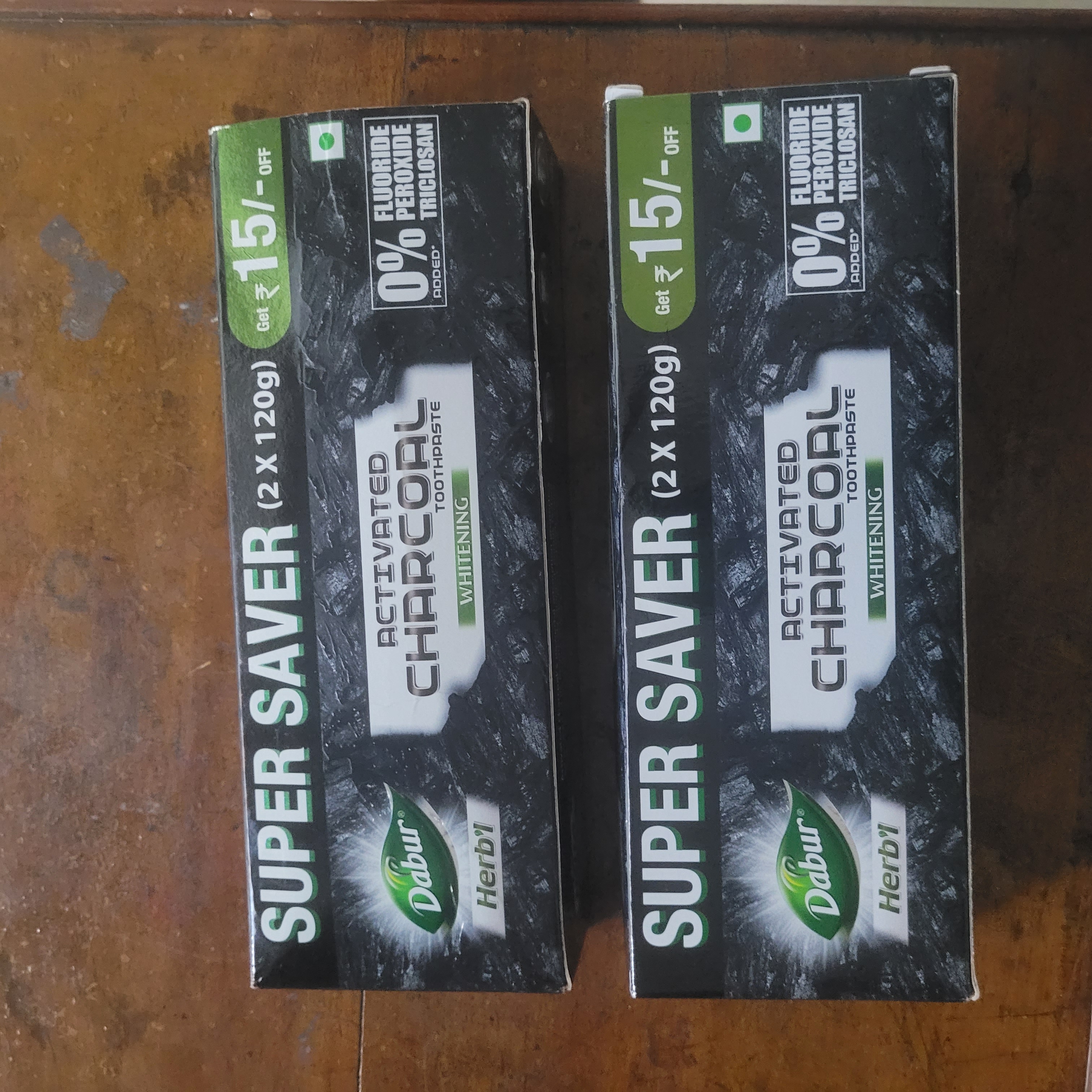 DABUR Herb'L Activated Charcoal Toothpaste 240G (120G x2. pack of 2
