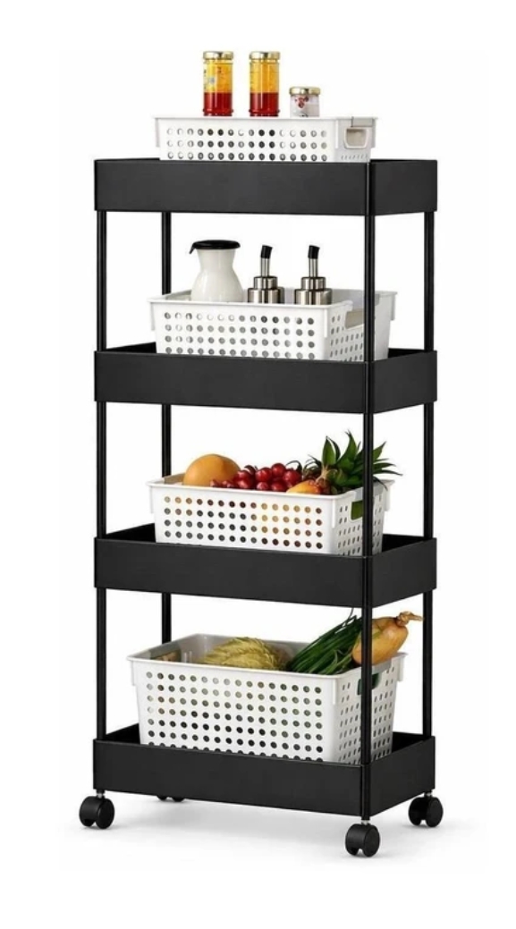 Cantus 4 Compartments High Quality Plastic Portable Storage Trolly