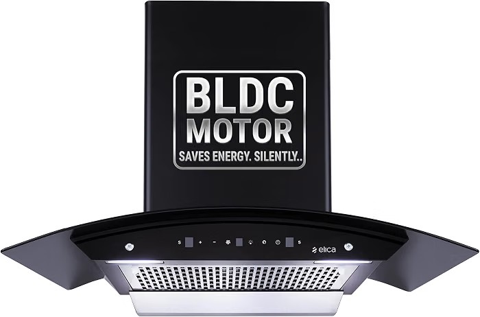 Elica 90cm 1500 m3/hr BLDC Filterless Autoclean Kitchen Chimney with 15 Years Motor & 5 Years Comprehensive Warranty | WDFL 900 BLDC HAC LTW MS NERO