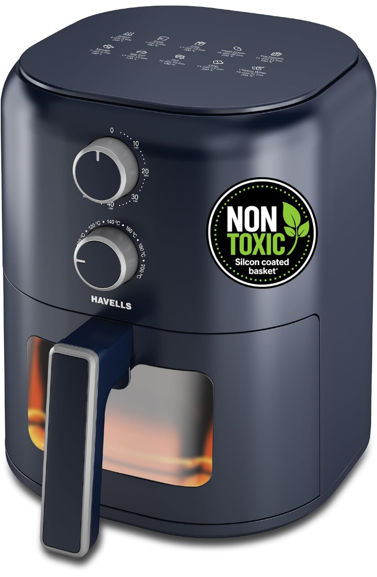 Havells Prolife Brio Air Fryer 4.2 L| Aero Crisp Technology for Air Circulation| See Through Window| Non-Stick Silicon Coated Basket| Adjustable Temperature and Time| 2Yr Door Step Warranty by Havells