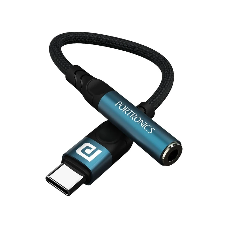 Portronics iKonnect C Pro Audio Jack Converter Type C to 3.5 mm (Black)