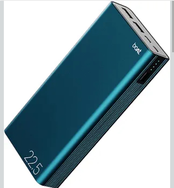 boAt (2026 Launch) Energyshroom PB401 20000 mAh 22.5W Fast Charging Power Bank (4X Output Ports, Supports Android, iPhone, Tablets, Earbuds, etc.), USB Type C (Sapphire Blue)